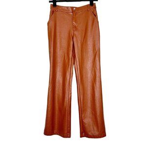 Princess Polly Faux Leather Pants Womens Size Small Medium Brown